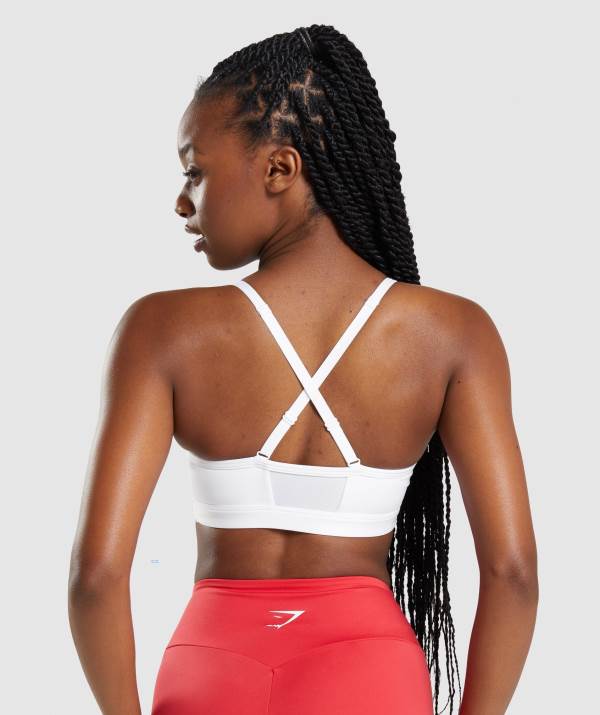 Damske Športové Podprsenky Gymshark Ruched Biele | RE9384256
